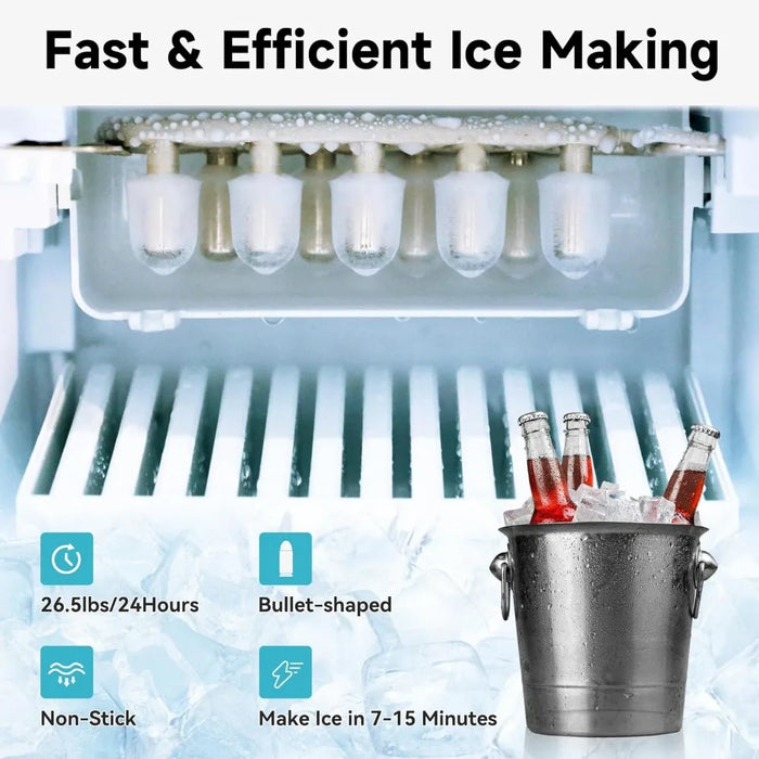 Enagua Mart 3-in-1 Hot and Cold Water Cooler with Ice Maker – Built-in Bullet Ice Maker