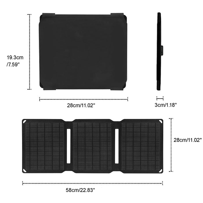 Enagua Mart Foldable Solar Panel Kit - 28W USB ETFE Mobile Phone Power Bank Charger for Camping