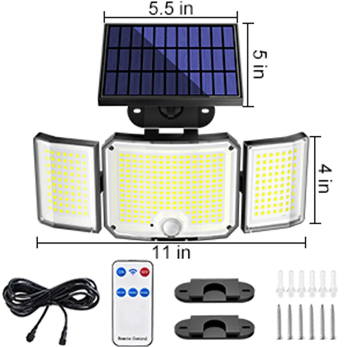 Enagua Mart 346LED Solar Outdoor Floodlight - Waterproof with Motion Sensor and Remote Control