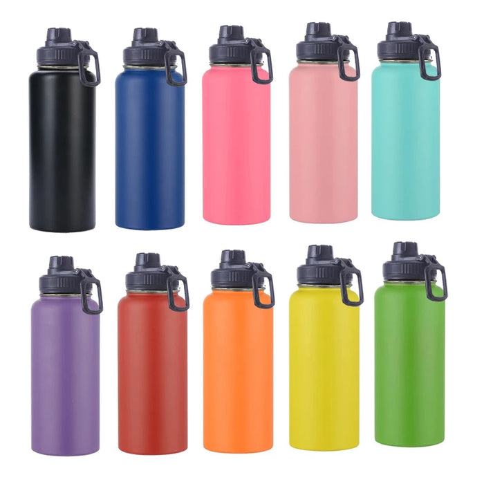 Enagua Mart Double-Wall Stainless Steel Water Bottle with Straw Lid - 18oz, 32oz, 40oz, Vacuum Insulated Flask