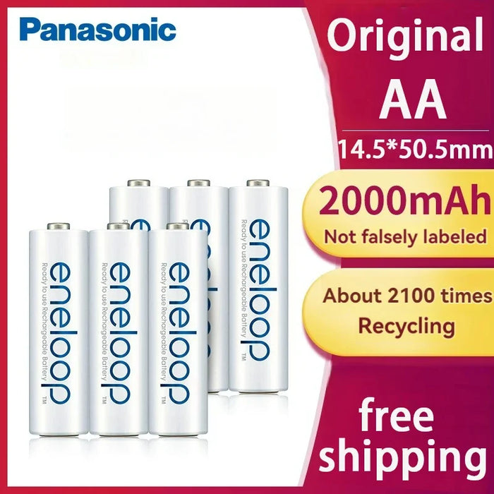 Enagua Mart Panasonic Eneloop Rechargeable Batteries - AA 1900mAh & AAA 800mAh, 1.2V Ni-MH for Cameras, Flashlights, and Toys