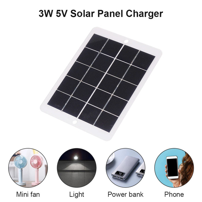 Enagua Mart 3W Portable Solar Charger Panel - 5V USB Solar Battery Generator for Mobile Phones and Outdoor Power Banks