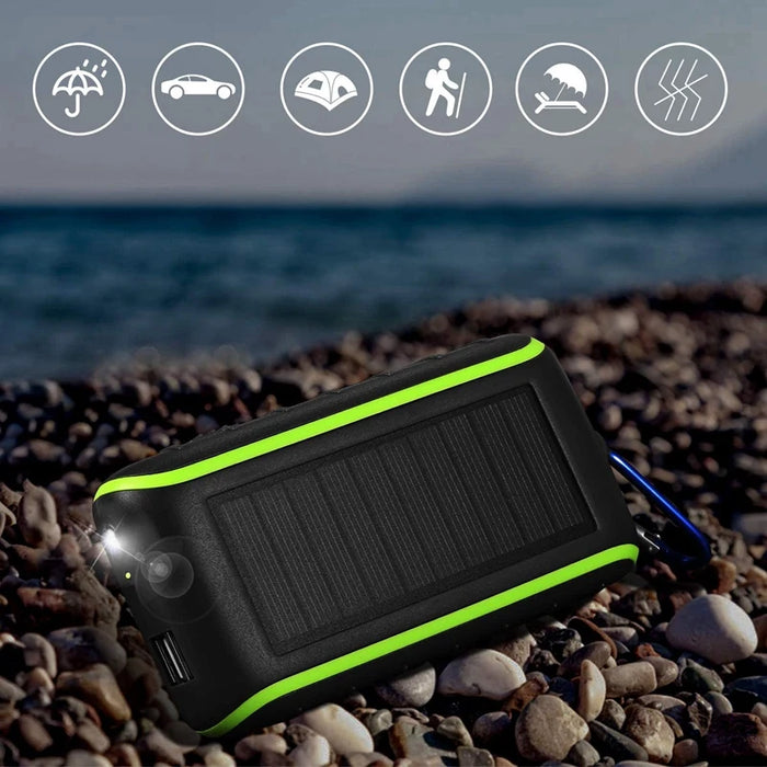 Enagua Mart 8000mAh Portable Solar Power Bank - Hand Crank Phone Charger with LED Flashlight