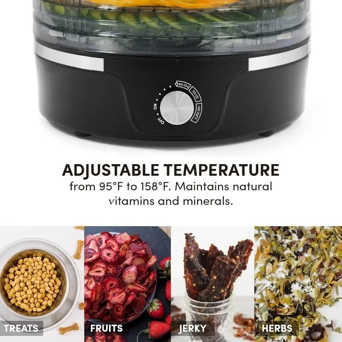 Enagua Mart Food Dehydrator with Adjustable Trays - Perfect for Jerky, Herbs, and Dried Snacks