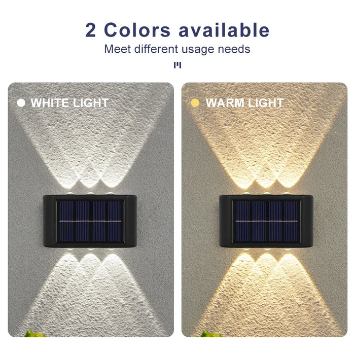 Enagua Mart 4/6/8/10 LED Beads Solar Wall Lamp - Outdoor Up and Down Light, Solar Powered Waterproof Wall Light for Home Garden Decor