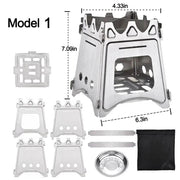 Enagua Mart Portable Camping Wood Stove - Lightweight Folding Firewood Stove for Outdoor Cooking, Hiking, and BBQ - Enagua Mart