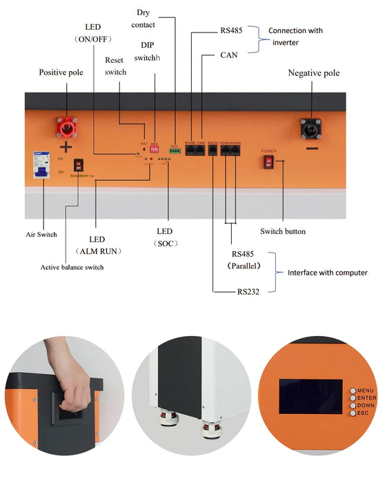 Enagua Mart TEWAYCELL 48V 300Ah LiFePO4 Battery Pack - 15kWh Powerwall with Built-in BMS for Home Energy Storage