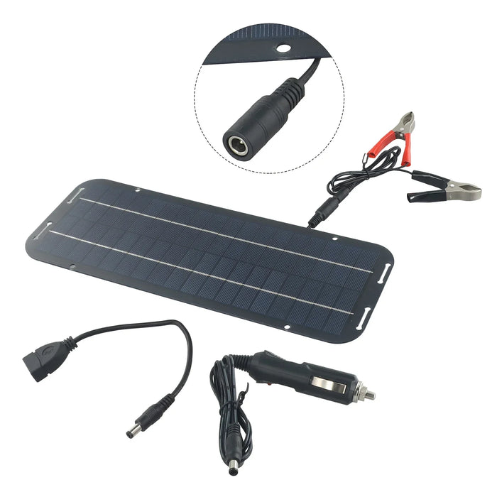 Enagua Mart 8-Piece Set 60W Solar Panel Kit - 12V OLT Trickle Battery Charger, IP65 Waterproof for Caravan, Van, and Boat