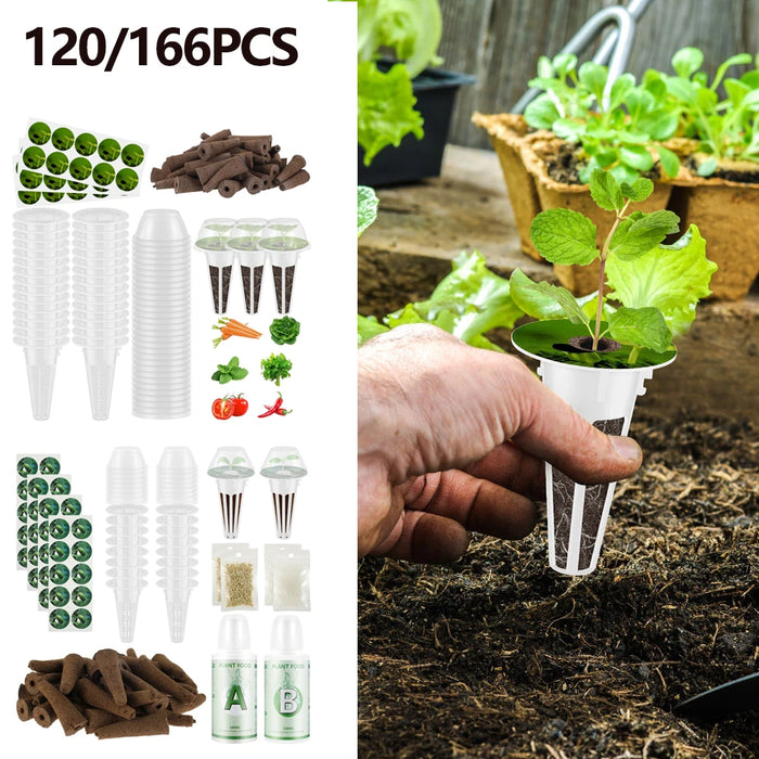 Enagua Mart Hydroponic Pods Kit - 120-166 Reusable Seed Pods with Nutrients