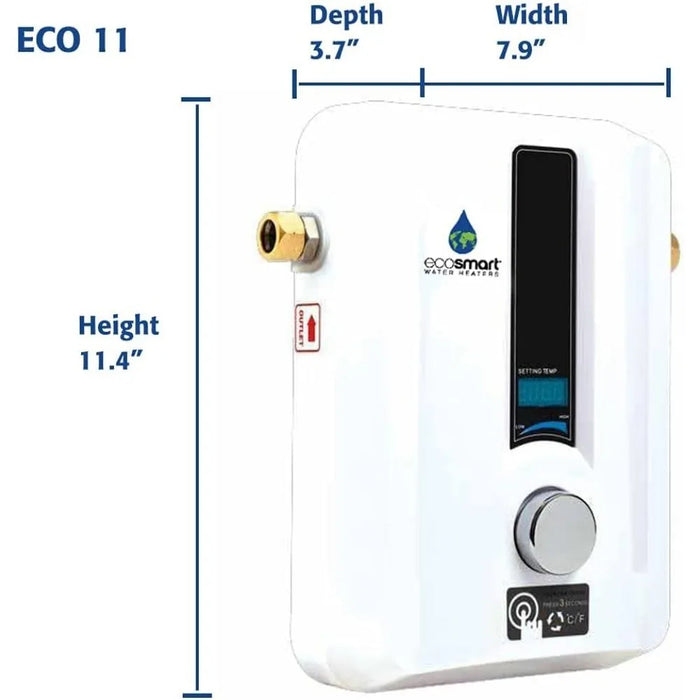 Enagua Mart 11kW Electric Tankless Water Heater - Self-Modulating Technology, 240V