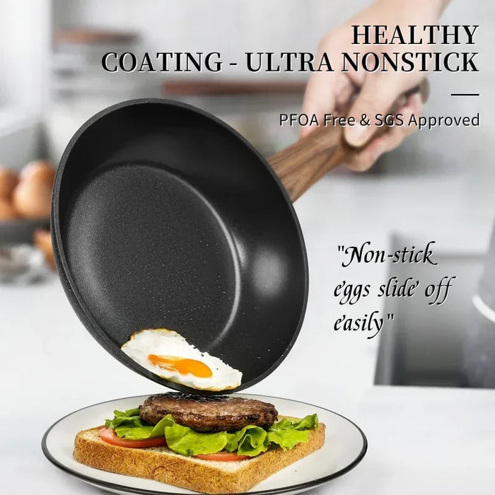 Enagua Mart Innwewell Frying Pan Wok - 8"/9.5"/11" Nonstick Skillet for Omelette, Pizza, Steak, and Induction-Compatible Cooking