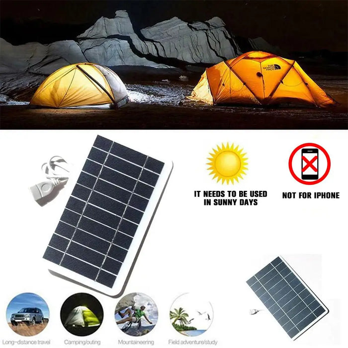 Enagua Mart Portable USB Solar Charger Panel - 5V/2W Solar Panel for Cell Phone Charging