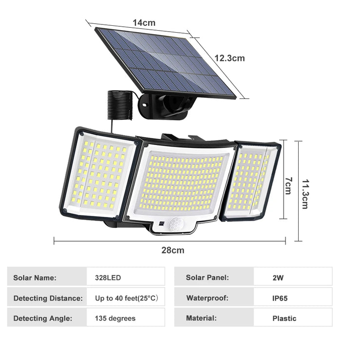 Enagua Mart 348 LED Solar Lamp Outdoor - Motion Sensor Security Light