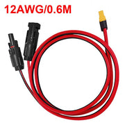 Enagua Mart 0.6M - 1.6M Solar Charge Cable XT60 Adapter to Solar Male/Female Connector Extension Wire 12AWG for Battery Pack - Enagua Mart