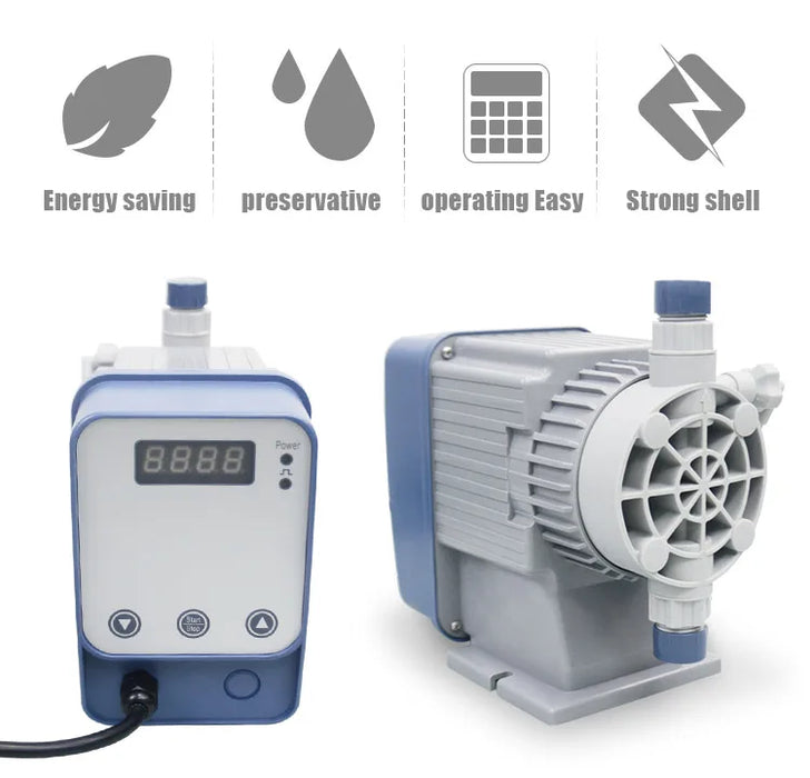 Enagua Mart Wall-Mounted Digital Automatic Chemical Pool & Aquarium pH Dosing Pump - Electromagnetic Diaphragm Metering System