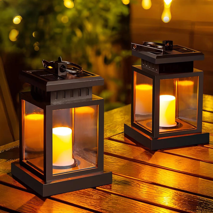 Enagua Mart LED Solar Candle Lantern - Palace Lantern Style, Waterproof Outdoor Garden Light with Hook