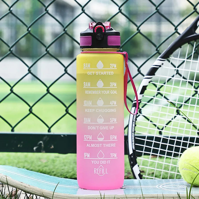 Enagua Mart Large Capacity Gradient Sports Water Bottle - Portable Bounce Sippy Cup with Handle for Men, Women & Students