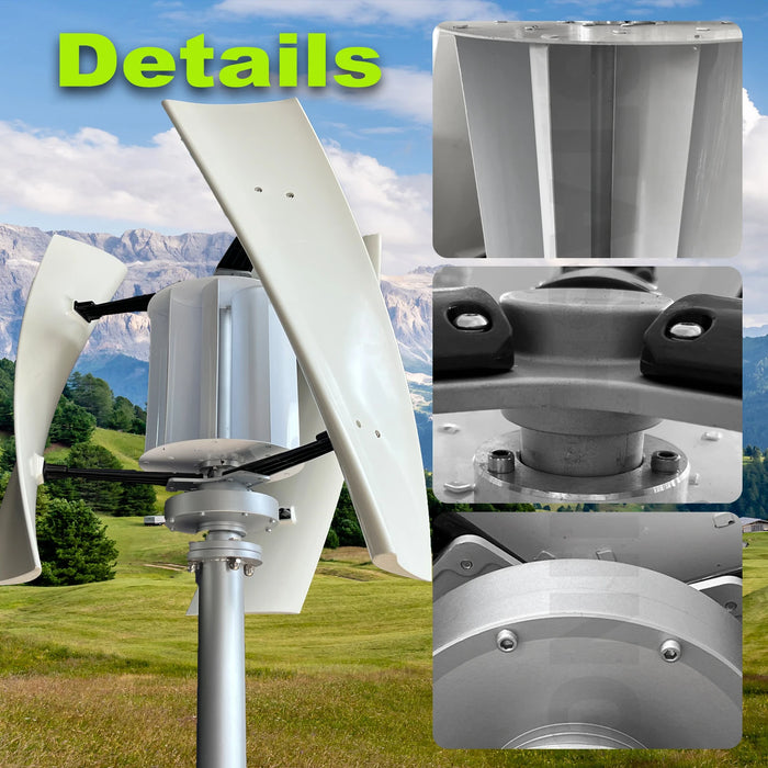 Enagua Mart Higher Output Wind Turbine Generator - Vertical 5000W Max Windmill with MPPT Charger for Hybrid Solar Wind Off-Grid Systems