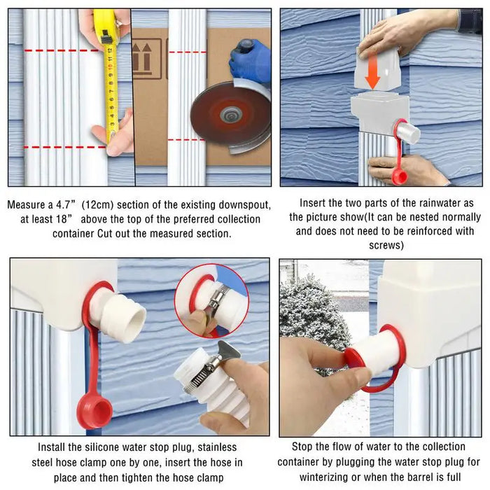 Enagua Mart Rain Barrel Diverter Kit – Downspout Rainwater Collection System