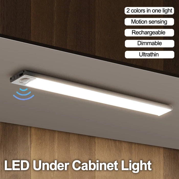 Enagua Mart Ultra-Thin LED Under Cabinet Lights - Motion Sensor, Rechargeable Night Light