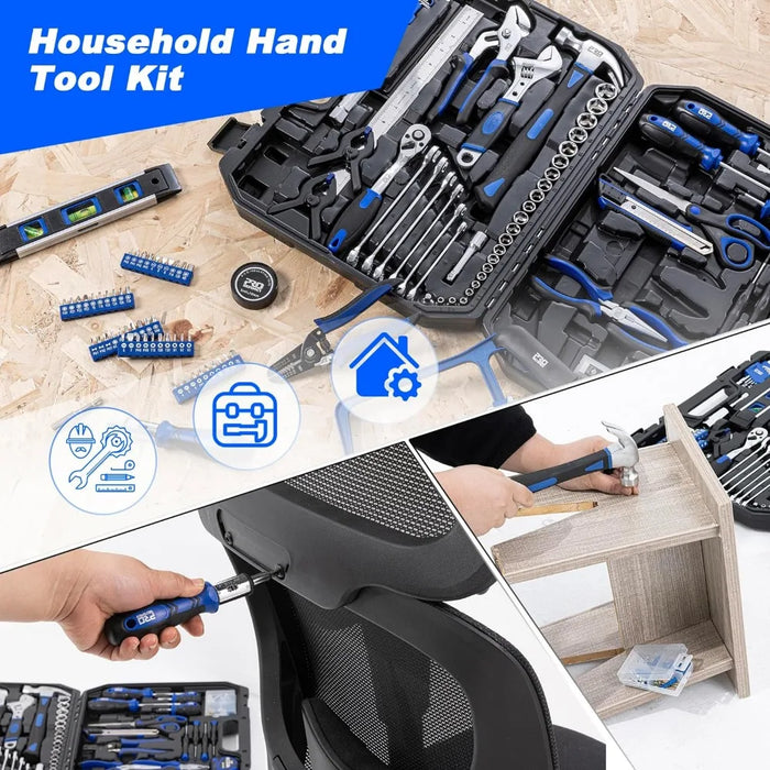 Enagua Mart Prostormer 259-Piece Tool Set - General Home & Auto Repair Kit with Plastic Storage Toolbox