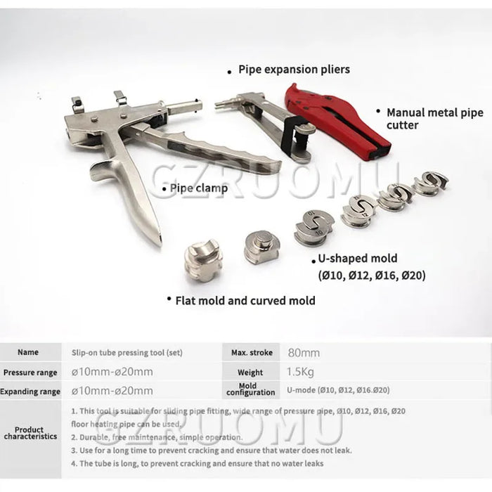 Enagua Mart Floor Heating Pipe Slide Tight Kit - 10-20mm Geothermal Pipe Installation and Repair Tools