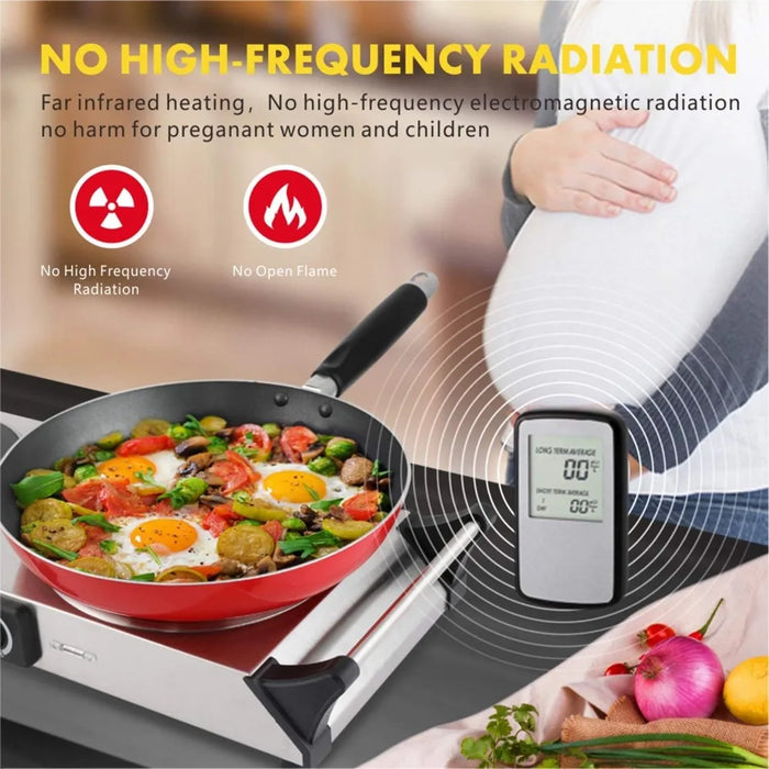 Enagua Mart Double Infrared Ceramic Hot Plate - Energy Efficient Electric Stove with Two Control Cooktop Burners