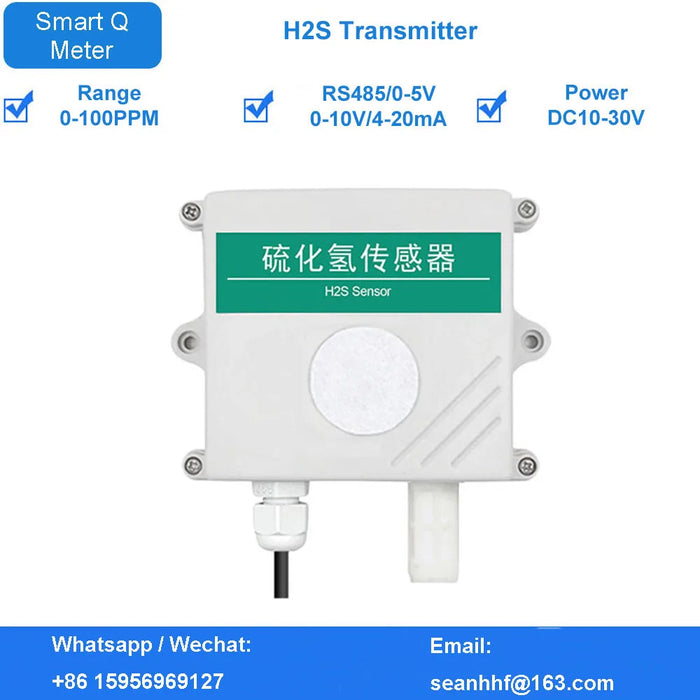 Enagua Mart Hydrogen Gas Sensor - H2S Concentration Monitor, 4-20mA Output, 485 Transmitter