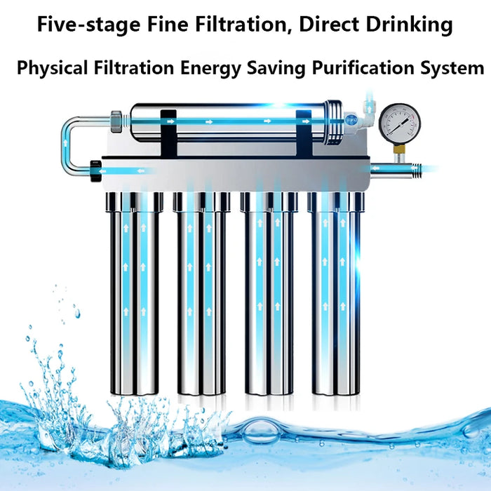 Enagua Mart Water Filtration Tap Filter - Stainless Steel Purifier for Direct Drinking and Whole House Use