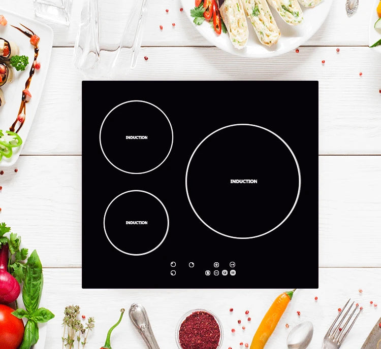 Enagua Mart 3-Burner Built-In Electric Induction Hob - Sleek and Efficient Home Appliance for Modern Kitchens