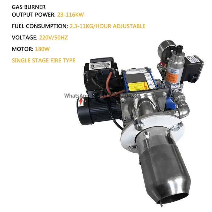 Enagua Mart Low-Nitrogen Gas Burner - 23-116kW, Natural Gas and Biogas Compatible