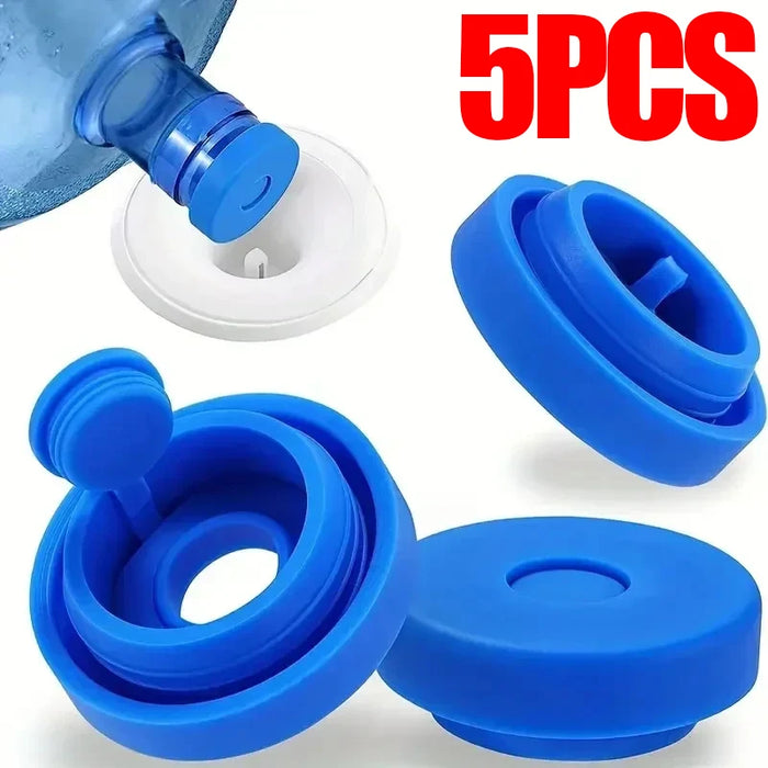 Enagua Mart Silicone Safety Water Bottle Plug - Leak-Proof Sealing Covers for 5-Gallon Water Bottles, Reusable (5 Pieces)