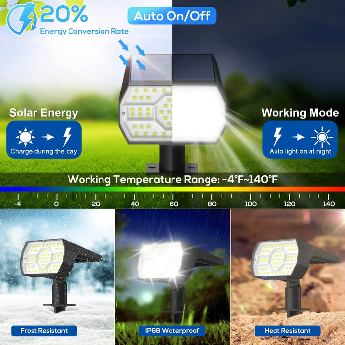 Enagua Mart Solar Light Outdoor Garden Spotlight - Solar Powered Waterproof Pathway Light