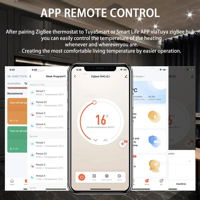 Enagua Mart Tuya Zigbee Digital Display Smart Temperature Controller - Programmable HVAC Thermostat for Heating and Cooling Systems
