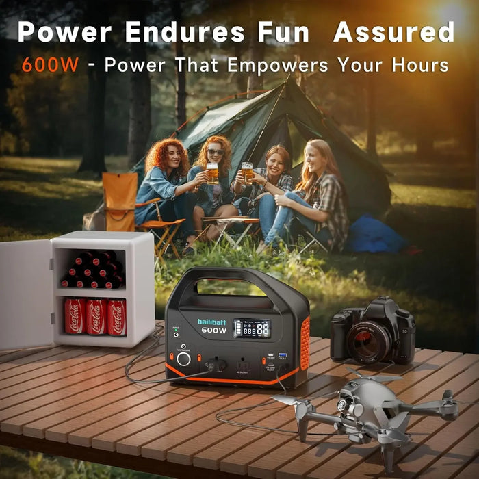 Enagua Mart 600W Portable Power Station - 293Wh Quiet Generator for Camping, Travel, and Emergency Use