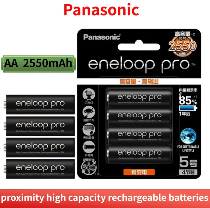 Enagua Mart Panasonic Eneloop Pro Rechargeable Battery - AA 2550mAh, 1.2V Ni-MH for Cameras and Flashlights