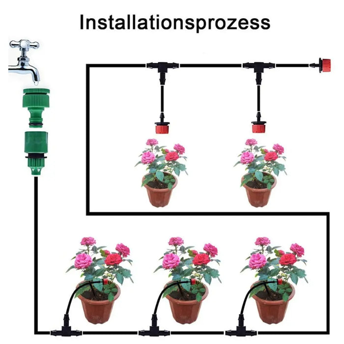 Enagua Mart Adjustable Garden Drip Irrigation Kit - 10/20/30m Automatic Plant Watering System with 1/4'' Nozzles