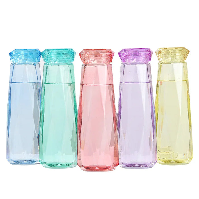 Enagua Mart 500ml Frosted Glass Water Bottle - BPA-Free Travel Bottle with Portable Rope Handle