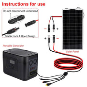 Enagua Mart 4-in-1 Solar Panel Connector Extension Line - XT60 Female Conn to DC5521/7909 Cable Splitter Connector DC Adapter Power Plug 12AWG - Enagua Mart