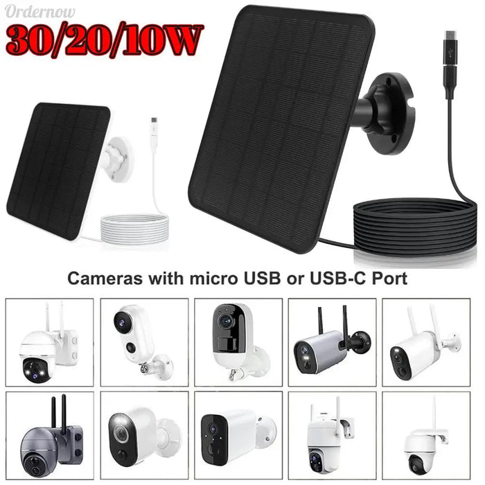 Enagua Mart 10W-30W Solar Panel Kit - 6V Solar Power Solution for EufyCam and Home Security Camera Systems