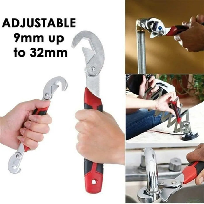 Enagua Mart Universal Adjustable Wrench Tool Set - Multifunctional Large Opening Double-Ended Pipe Wrench