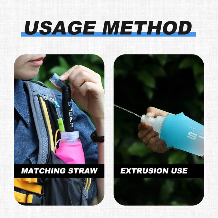 Enagua Mart TPU Outdoor Sport Bottle - Folding Soft Flask Portable Water Bottle for Running, Camping, and Hiking