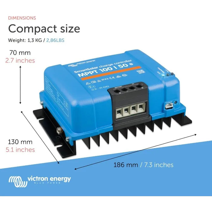 Enagua Mart SmartSolar MPPT Solar Charge Controller - 100V 50A Bluetooth-Enabled Controller for 12V/24V Systems