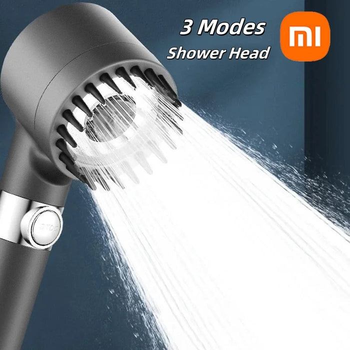 Enagua Mart Xiaomi High-Pressurized Filter Shower Head - 3 Modes Adjustable Spray with Massage Brush