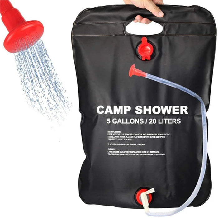 Enagua Mart 20L Large Outdoor Camping Shower Bag - Solar-Heated Survival Water Bag for Emergency & Bathing