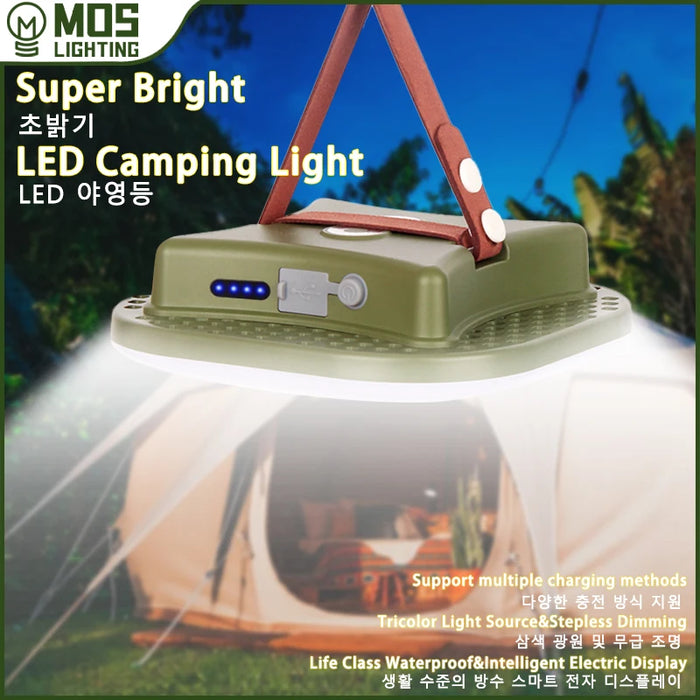 Enagua Mart Solar Charging Tent Light - 80W LED Lantern with Magnetic Base and Zoom Function