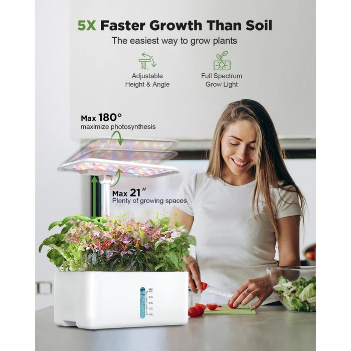 Enagua Mart Indoor Hydroponic Planting System - LED Growth Lights, Intelligent Water Pump