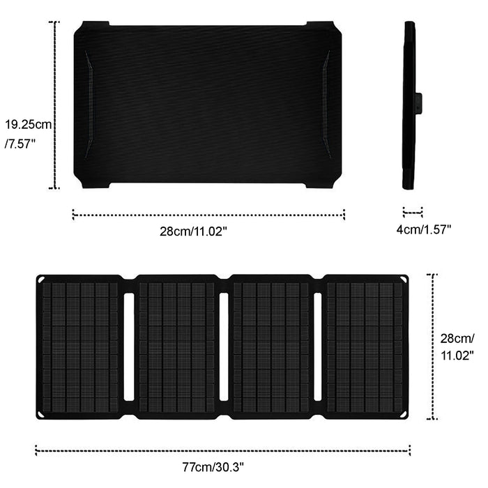 Enagua Mart Foldable Solar Panel Kit - 28W USB ETFE Mobile Phone Power Bank Charger for Camping