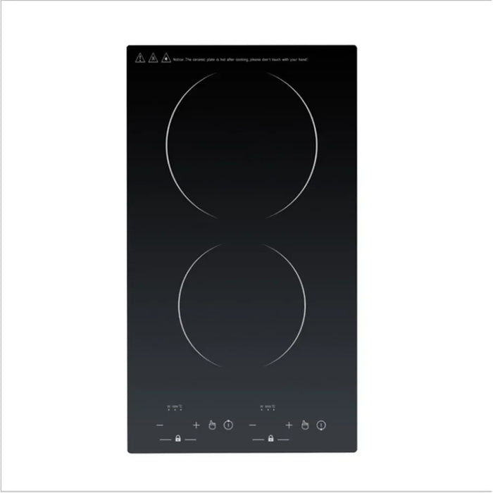 Enagua Mart Double Burner Induction and Ceramic Stove - Dual-Zone Built-In Electric Cooktop for Versatile Cooking