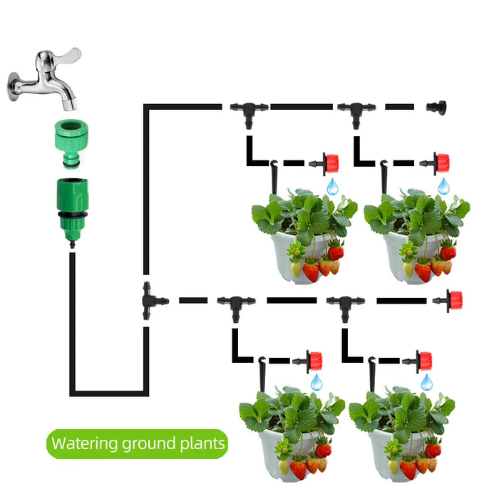 Enagua Mart Automatic Drip Irrigation Watering System with Timer - Micro Drippers for Plant Irrigation